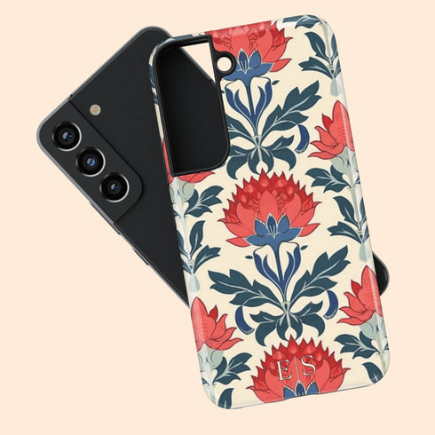 Custom Initials Boho Indian Jaipur Block Print Galaxy Case